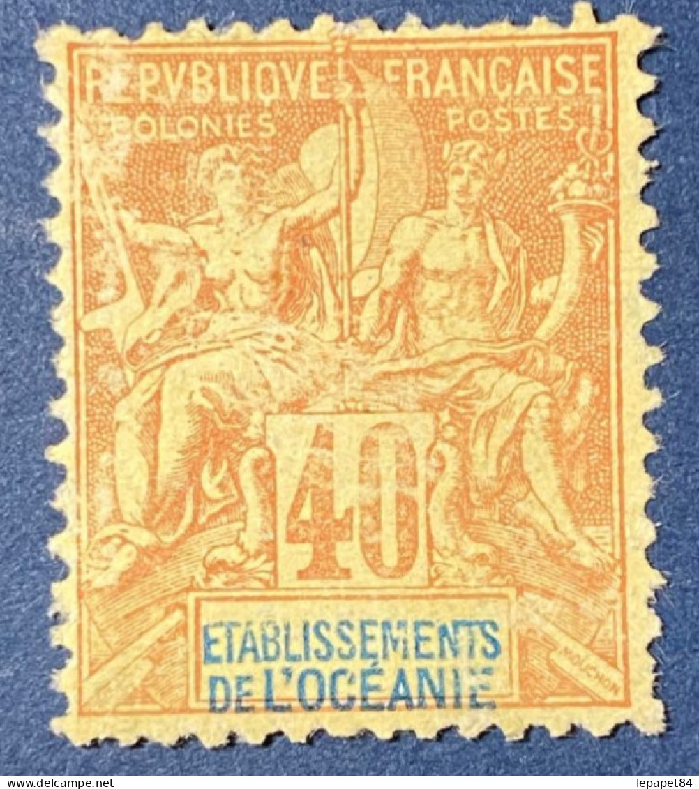 Etablissement Français De L'océanie YT N°10 Neuf*signé RP Sans Gomme - Unused Stamps