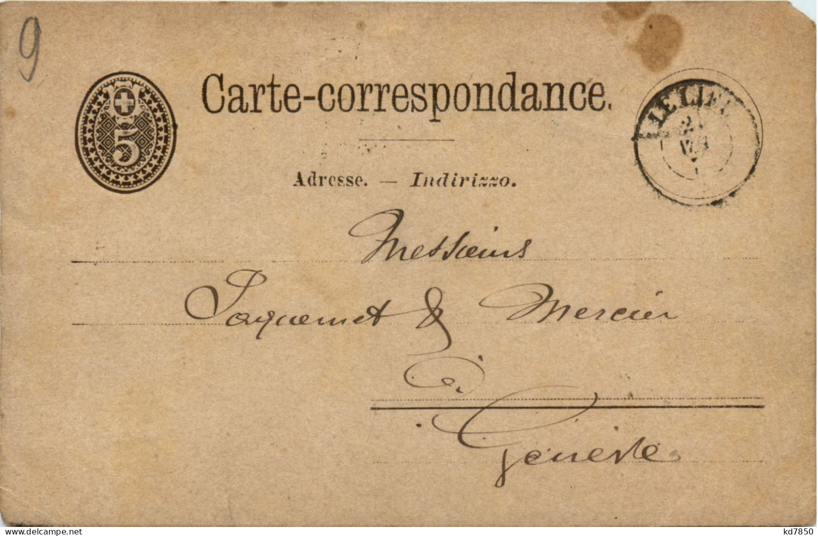 Ganzsache Schweiz 1877 - Postwaardestukken