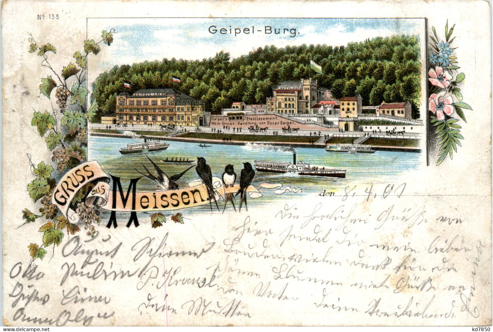 Gruss Aus Meissen - Geipel-Burg - Litho - Meissen