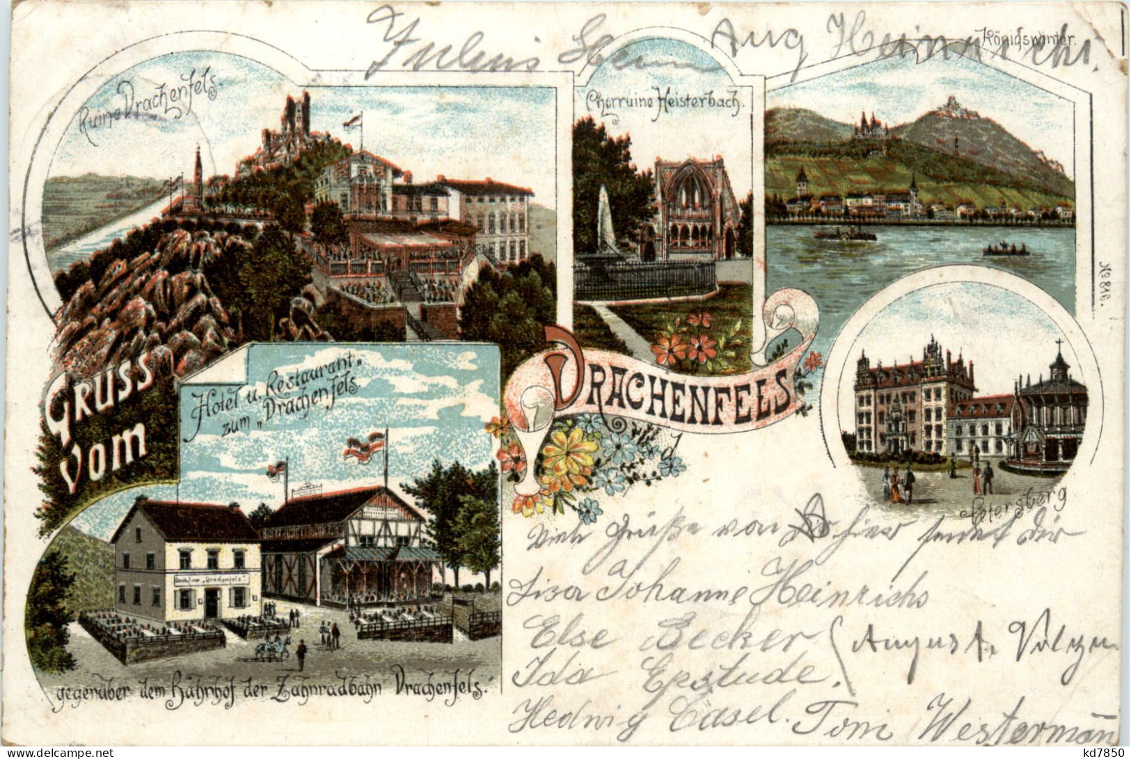 Gruss Vom Drachenfels - Litho - Königswinter