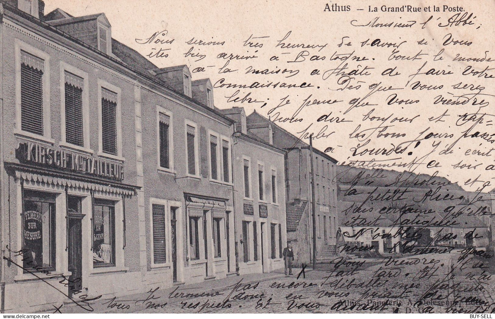 BELGIQUE - RARE - ATHUS - La Grande Rue Et La Poste - 1908 - Aubange