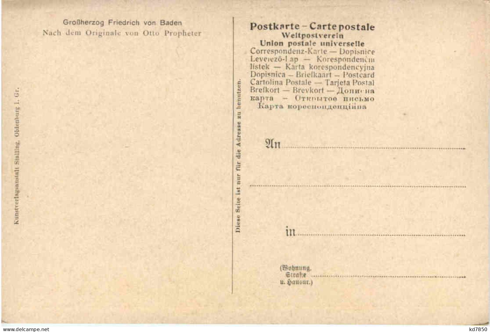 Friedrich - Grossherzog Von Baden - Familles Royales