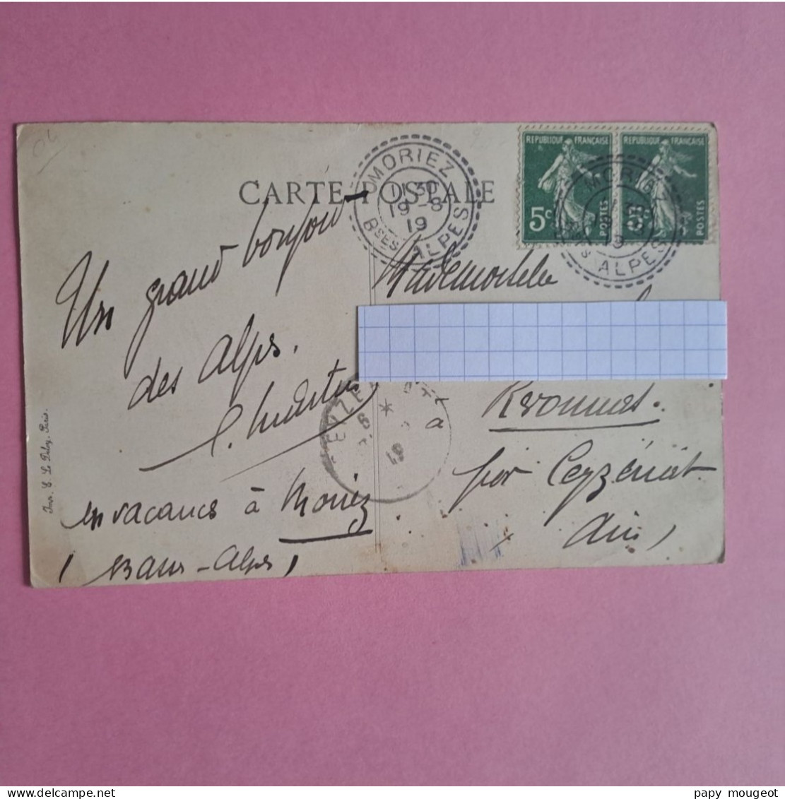 Digne - Chapelle De Cousson Et Vallée De L'Asse CPA Postée De Moriez Le 19-08-1919 - Digne