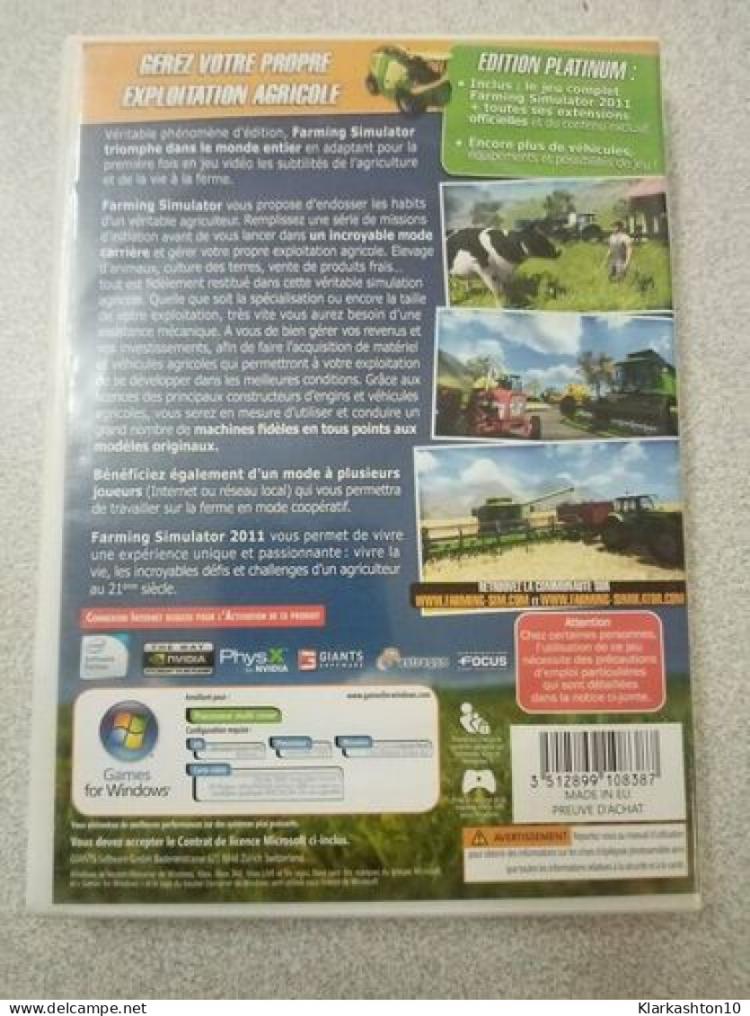 PC DVD - Farming-Simulator2011 (Edition Platinum) - Otros & Sin Clasificación