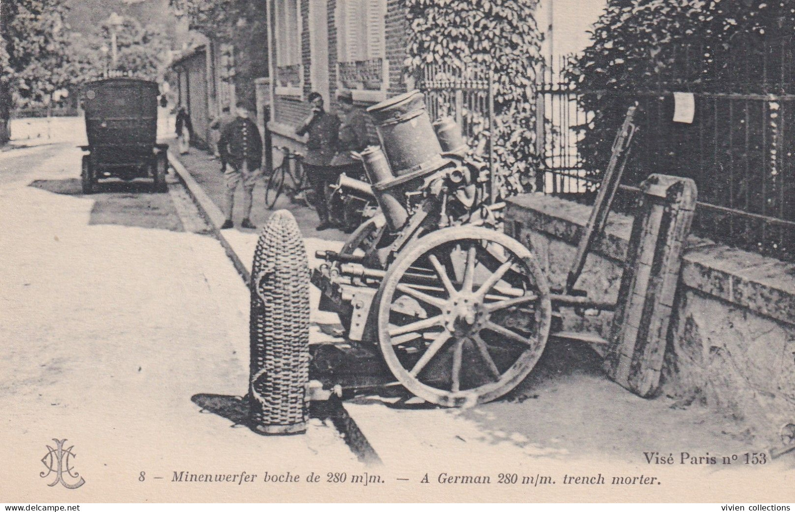 Canon Minenwerfer Boche De 280 Mm A German 280 Mm French Mortier Carte Propagande Guerre 14/18 - Guerra 1914-18