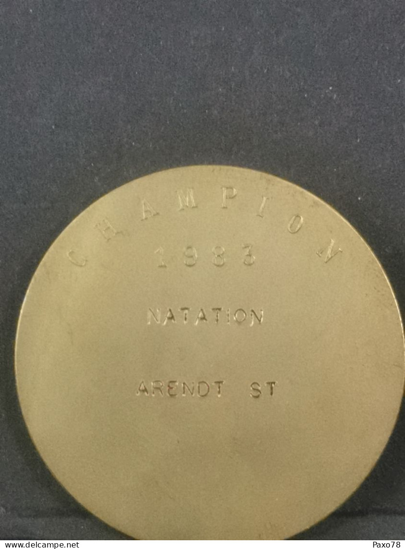 Luxembourg Médaille, Ministère De L'éducation Physique Et Sports, Champion 1983. Natation - Sonstige & Ohne Zuordnung
