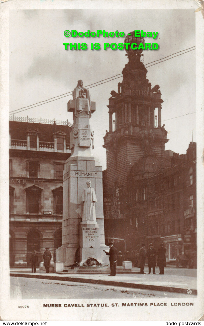 R408647 London. Nurse Cavell Statue. St. Martin Place. Valentine Series - Sonstige & Ohne Zuordnung