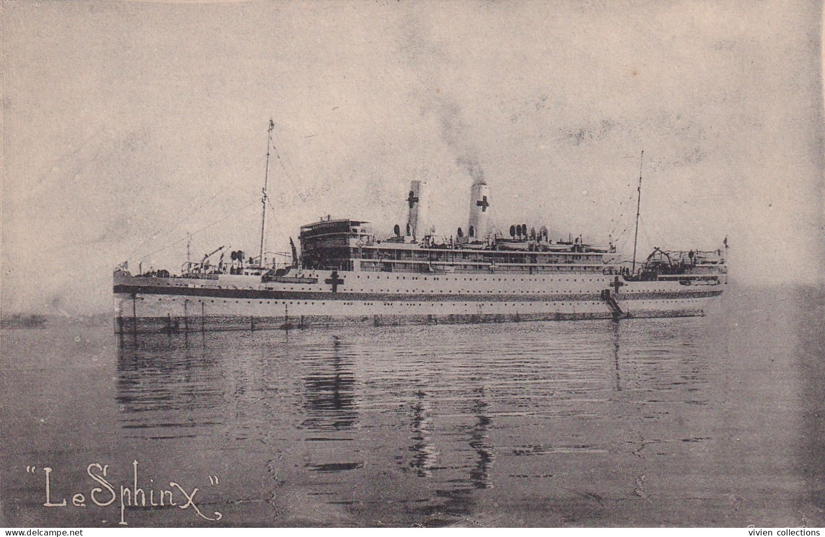 Le Paquebot Le Sphinx Navire Hôpital De 940 Lits Guerre 14/18 Puis Ligne Marseille Yokohama Après Guerre - Guerra 1914-18