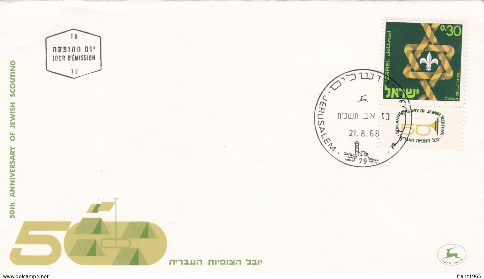 50th Anniversary Of Scouting In Israel - 1968 - Covers & Documents