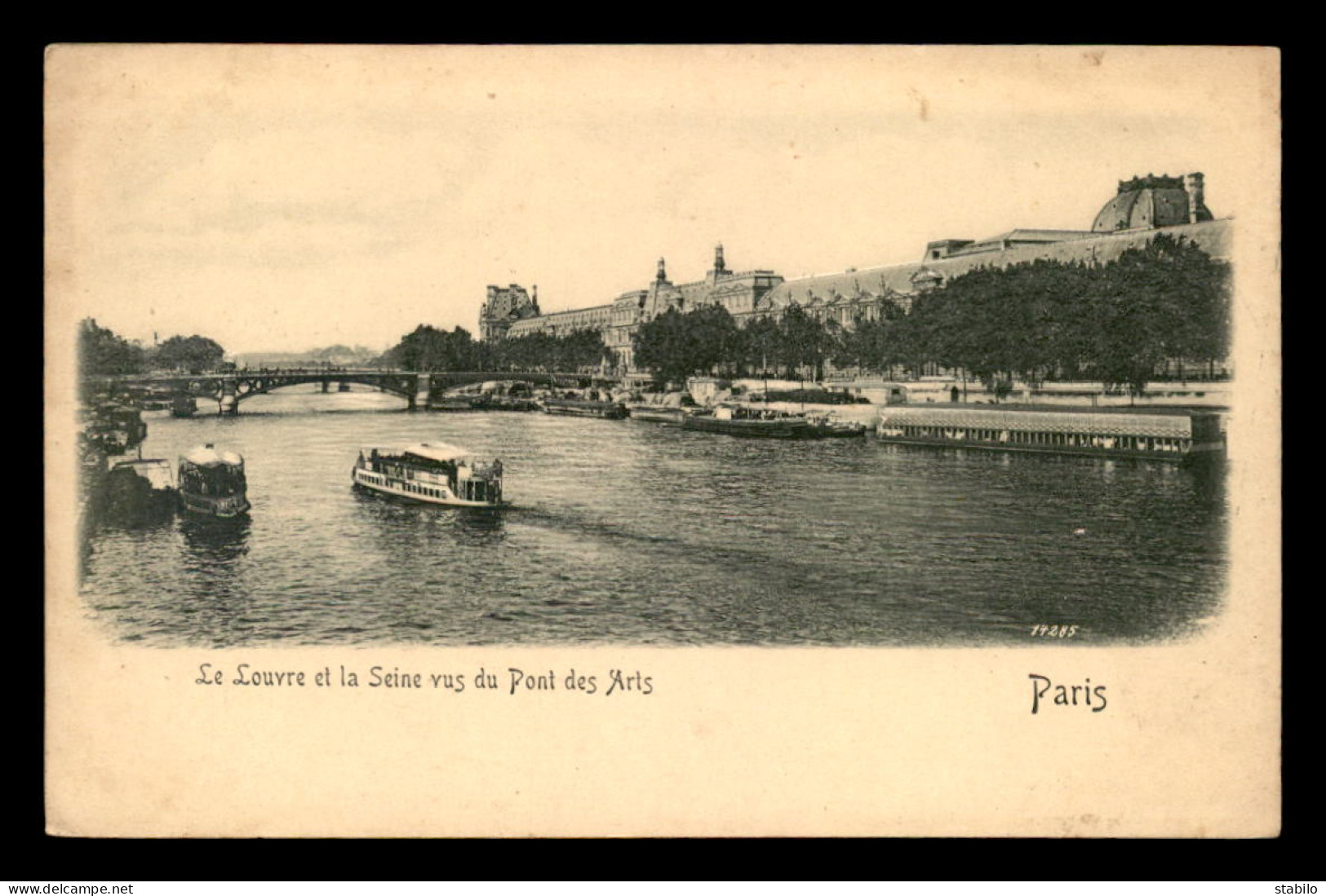 75 - PARIS - LE LOUVRE ET LA SEINE VUS DU PONT DES ARTS - CARTE EN RELIEF - VOIR ETAT - Louvre