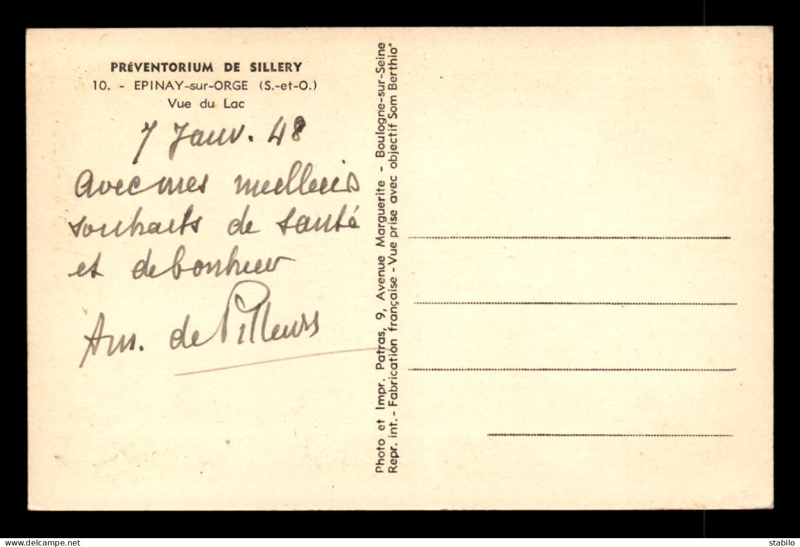 91 - EPINAY-SUR-ORGE - PREVENTORIUM DE SILLERY - Epinay-sur-Orge