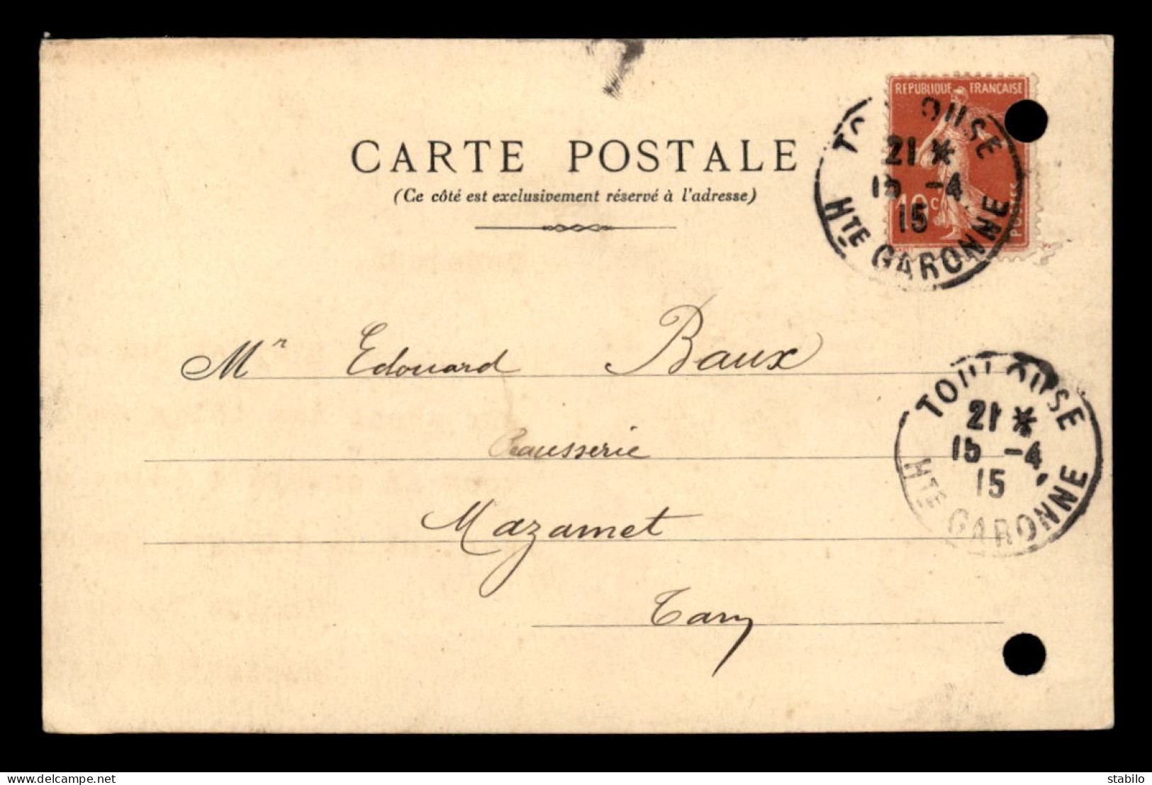 31 - TOULOUSE - CARTE DE SERVICE - BERNARD PAGES, FERS ET QUINCAILLERIE - VOIR ETAT - Toulouse