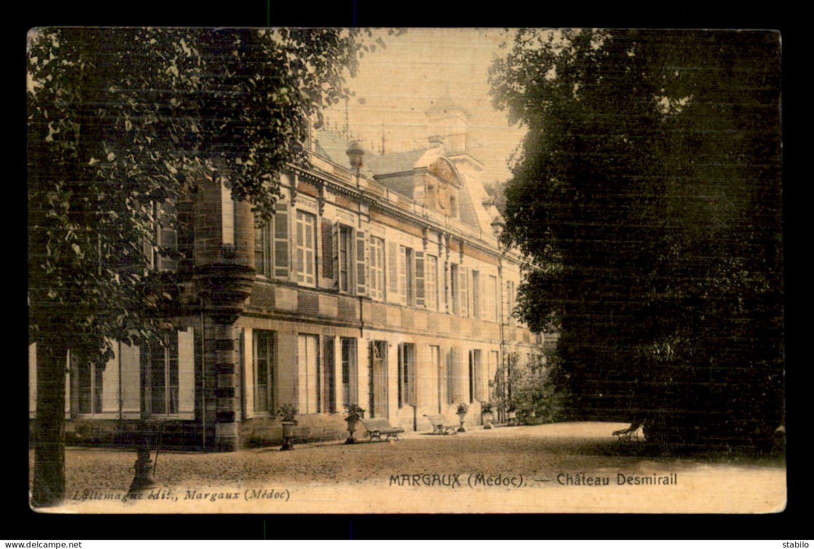 33 - MARGAUX - CHATEAU DESMIRAIL - CARTE TOILEE ET COLORISEE - Margaux