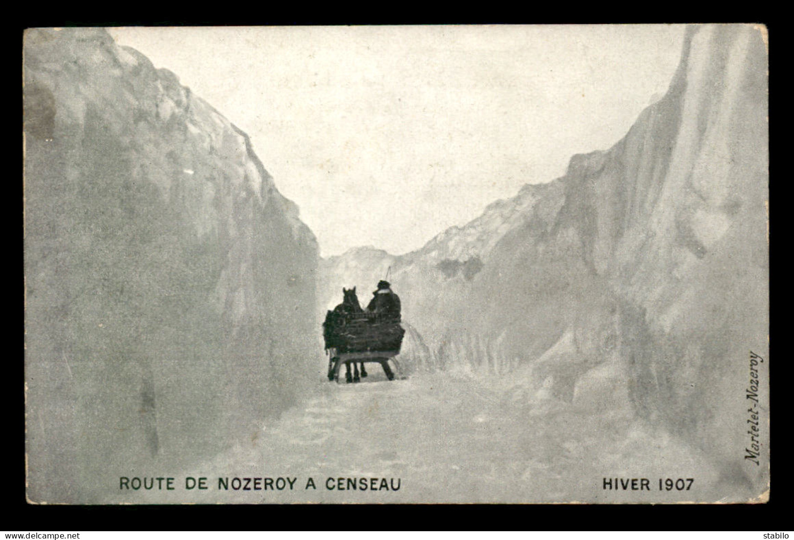 39 - ROUTE DE NOZEROY A CENSEAU EN HIVER 1907 - Autres & Non Classés