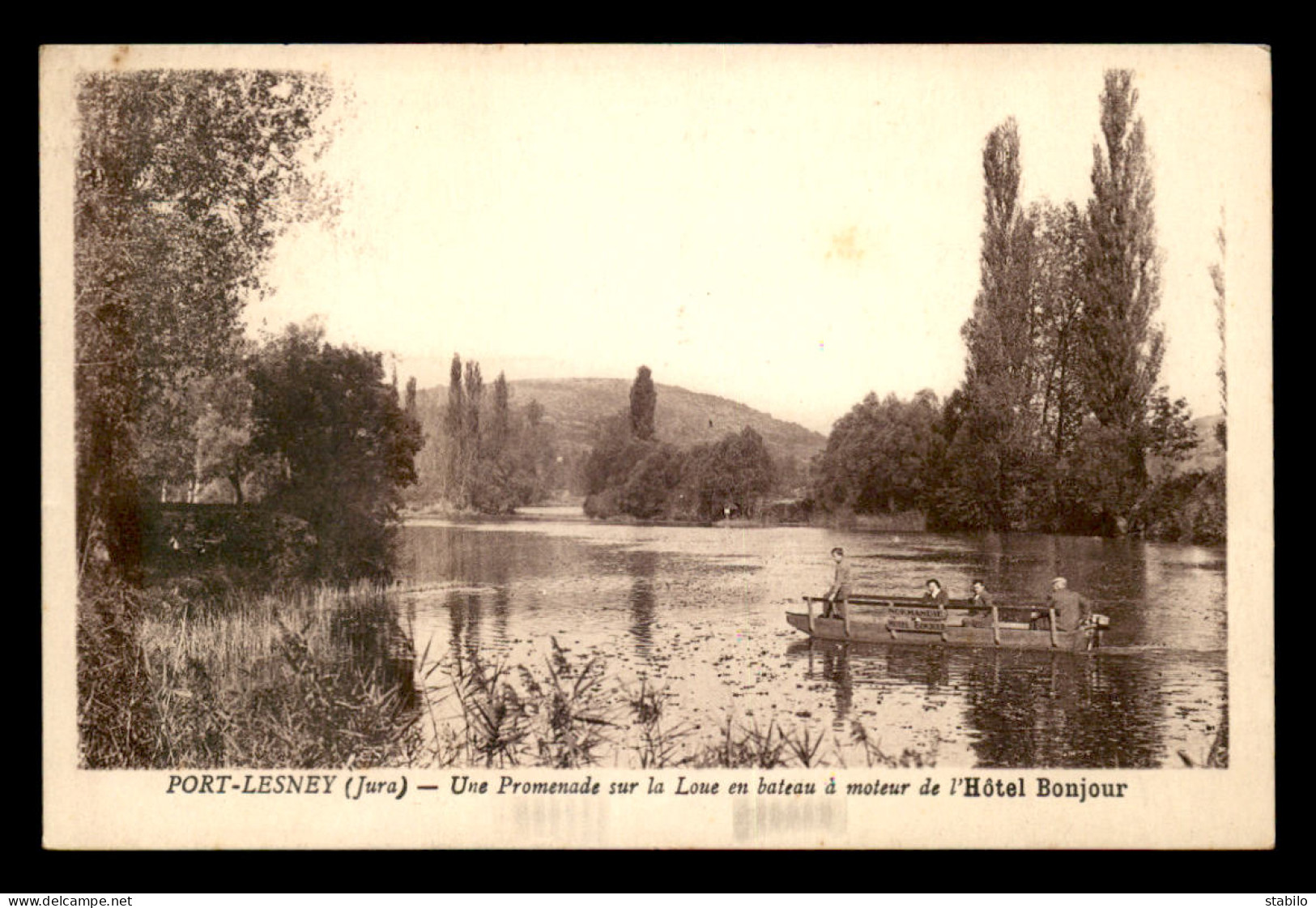 39 - PORT-LESNEY - PROMENADE SUR LA LOUE EN BATEAU A MOTEUR DE L'HOTEL BONJOUR - Autres & Non Classés