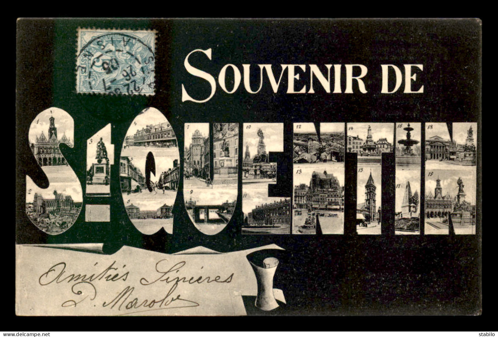 02 - SAINT-QUENTIN - SOUVENIR EN LETTRES MULTIVUES - Saint Quentin