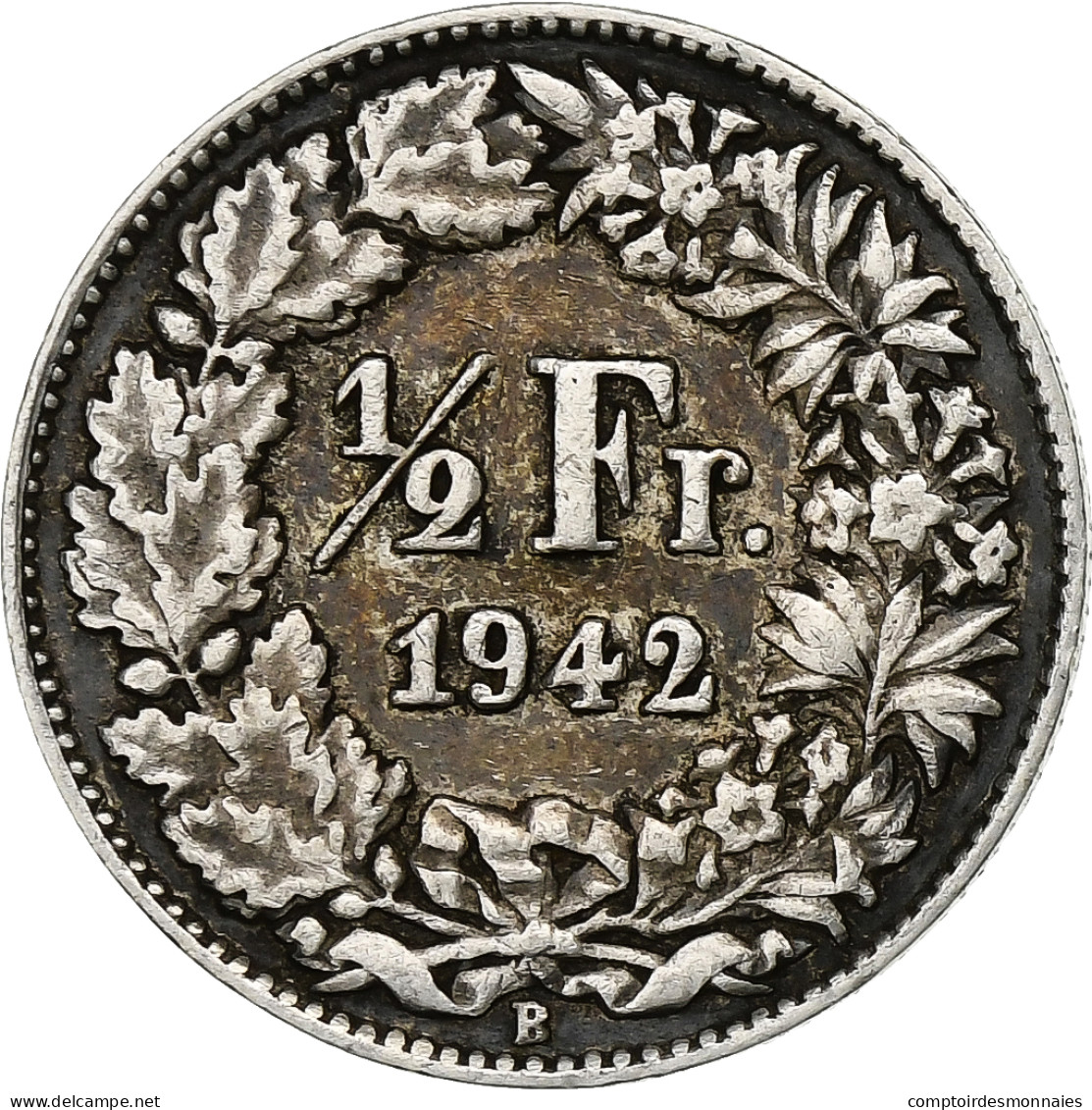 Suisse, 1/2 Franc, 1942, Bern, Argent, TTB, KM:23 - Otros & Sin Clasificación