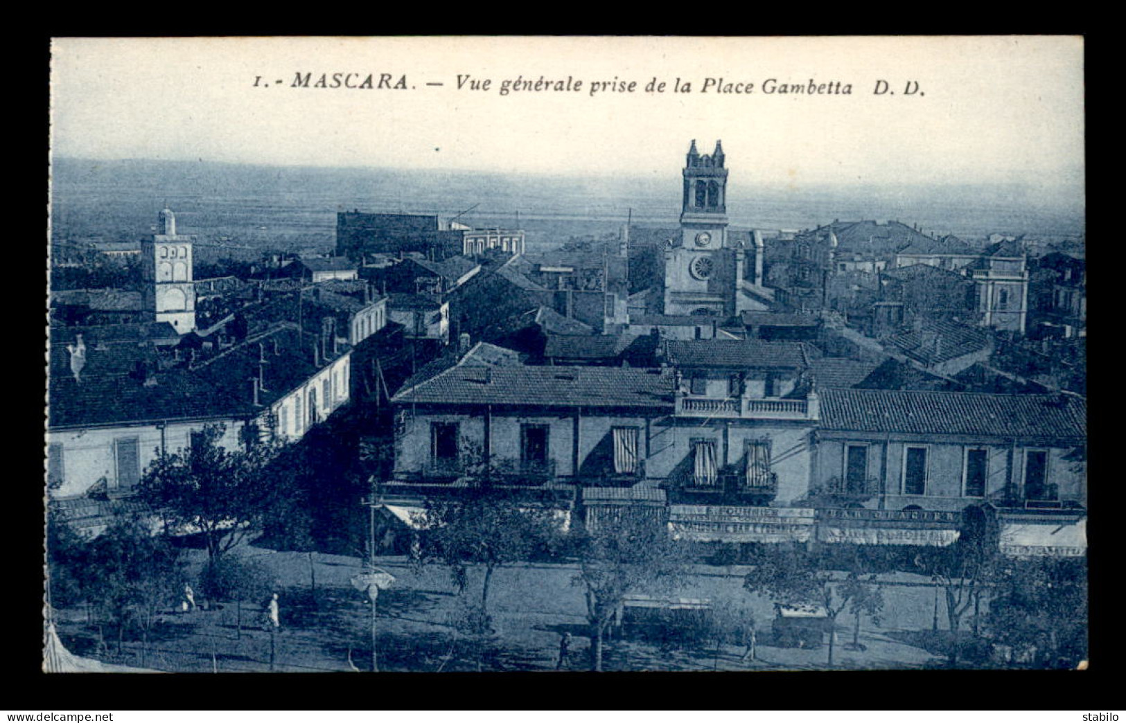 ALGERIE - MASCARA - VUE GENERALE PRISE DE LA PLACE GAMBETTA - PATISSERIE E. FOURNIER - Autres & Non Classés