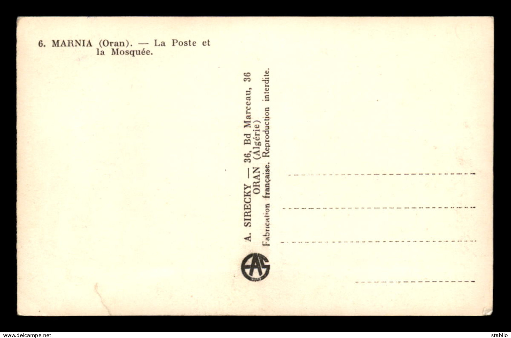 ALGERIE - MARNIA - LA POSTE ET LA MOSQUEE - VOIR ETAT - Other & Unclassified