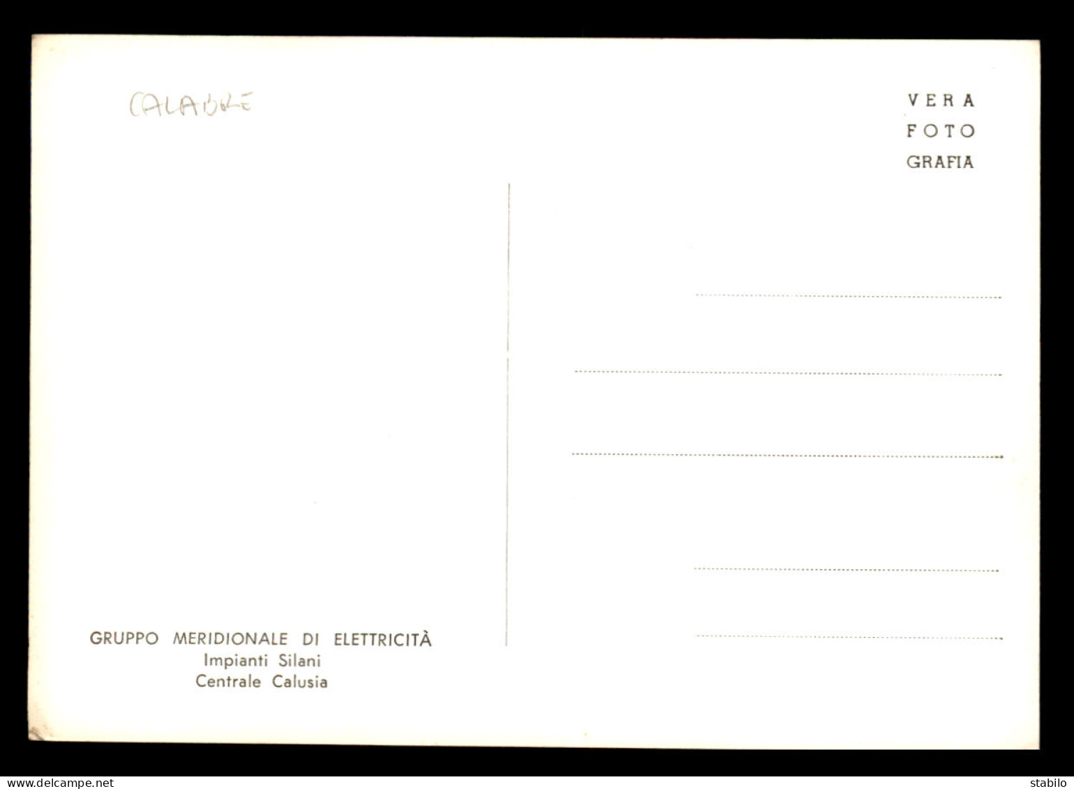 ITALIE - GRUPPO MERIDIONALE DI ELETTRICITA - IMPIANTI SILANI CENTRALE CALUSIA - Otros & Sin Clasificación