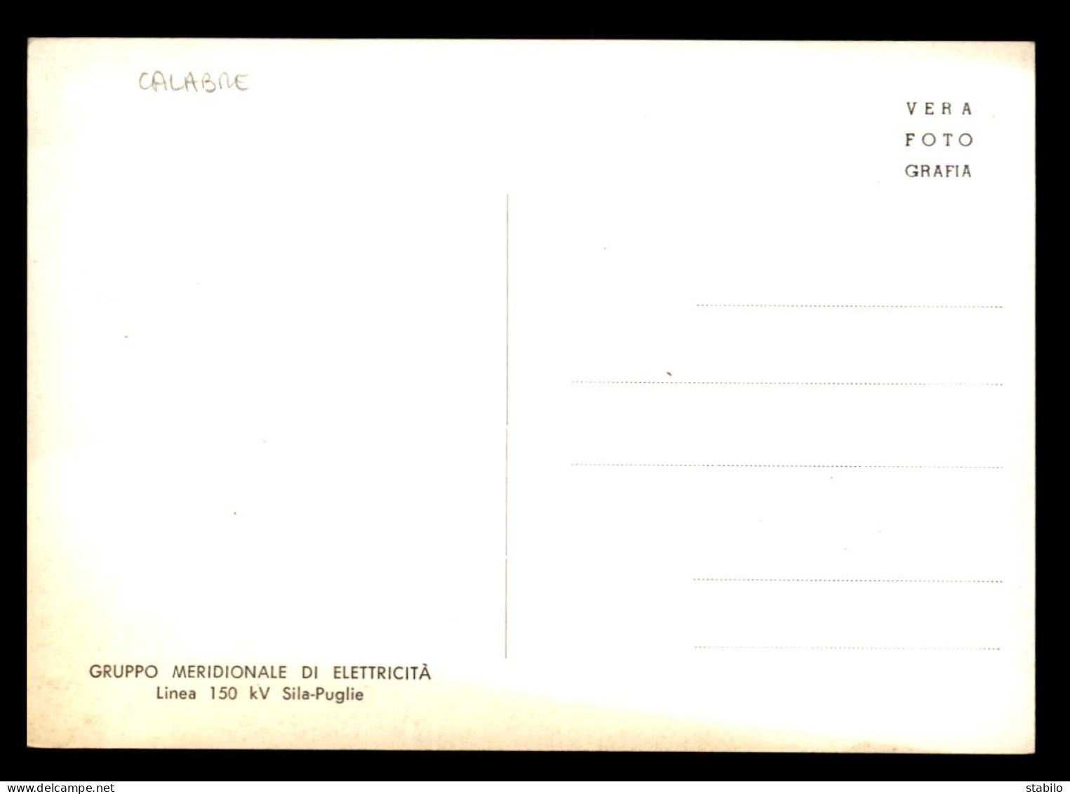 ITALIE - GRUPPO MERIDIONALE DI ELETTRICITA -  LINEA 150 KV SILA-PUGLIE - Autres & Non Classés