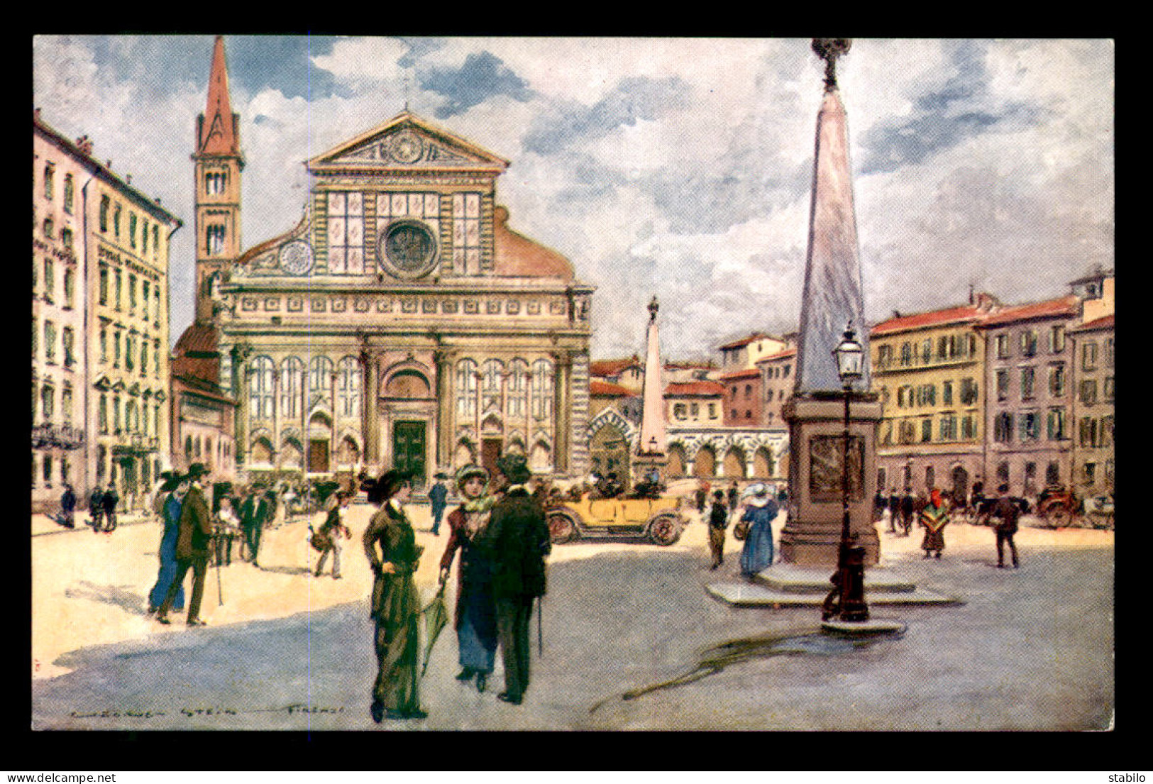 ITALIE - FIRENZE - PIAZZA E CHIESA S. MARIA NOVELLA  - ILLUSTRATEUR GEORGES STEIN - Firenze (Florence)