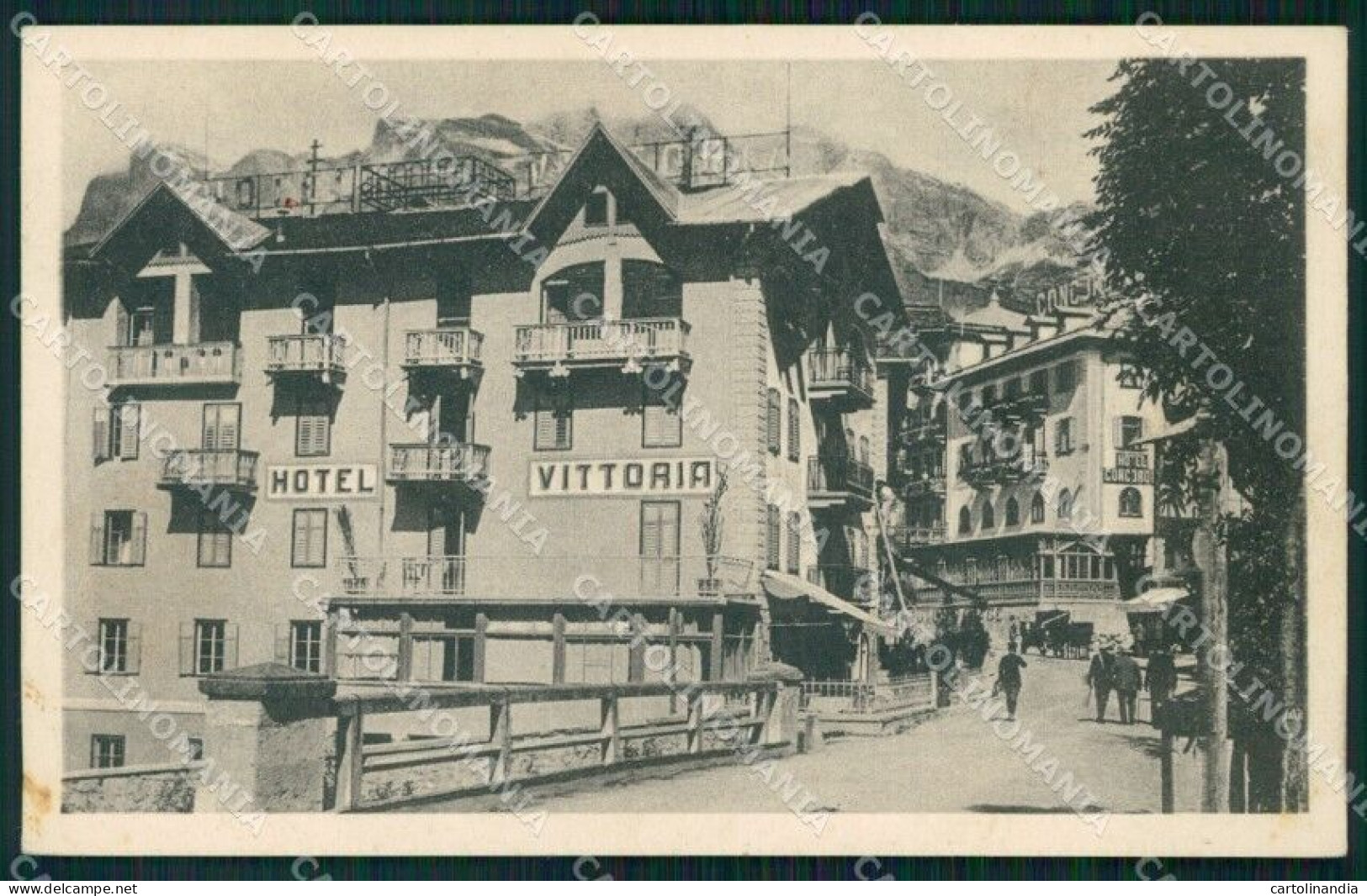 Belluno Cortina D'Ampezzo Hotel Vittoria Cartolina VK3858 - Belluno