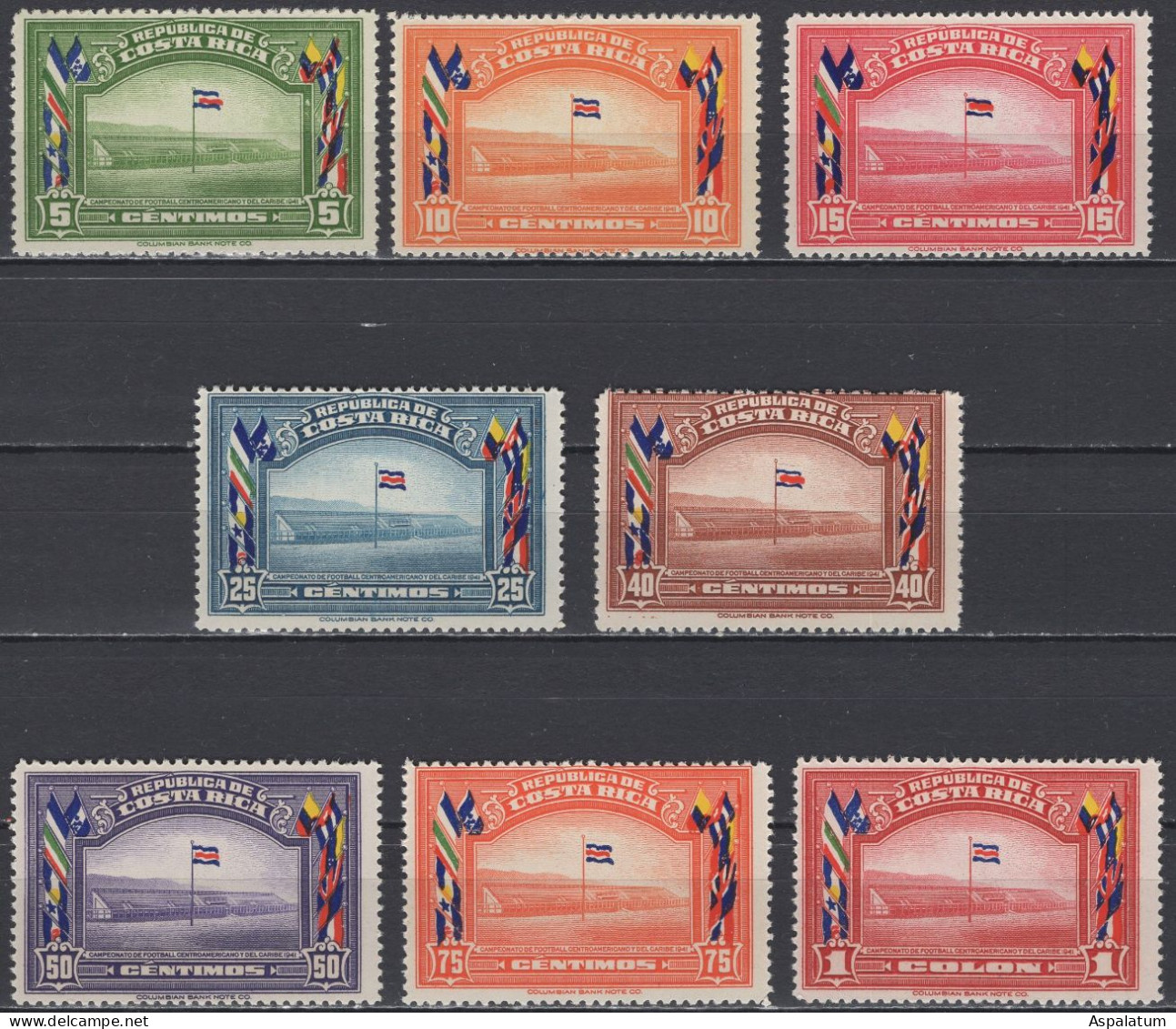 Costa Rica - Set Of 18 - Football Championship - Mi 250~267 - 1941 - Costa Rica