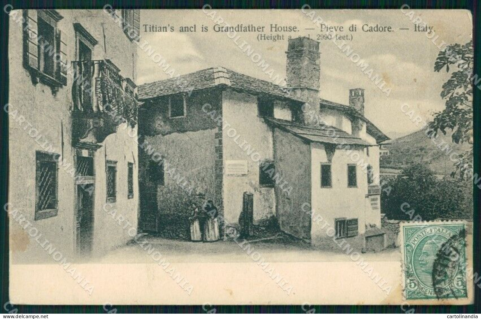 Belluno Pieve Di Cadore Casa Di Tiziano PIEGHINA Cartolina VK3845 - Belluno