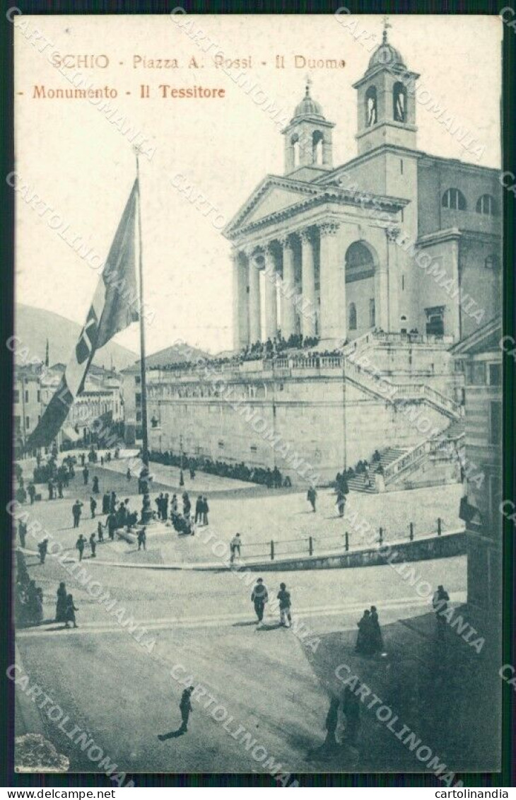 Vicenza Schio Duomo Tricolore Cartolina VK4178 - Vicenza