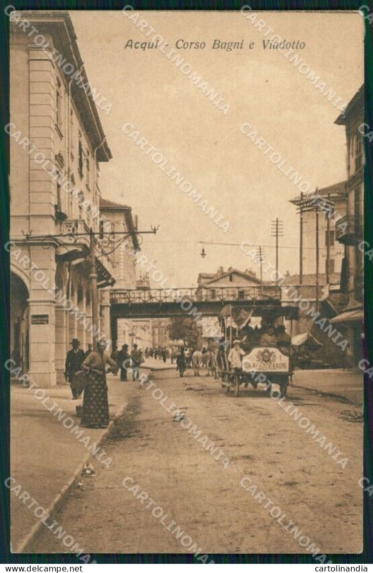 Alessandria Acqui Terme Corso Bagni E Viadotto Omnibus Cartolina VK4277 - Alessandria