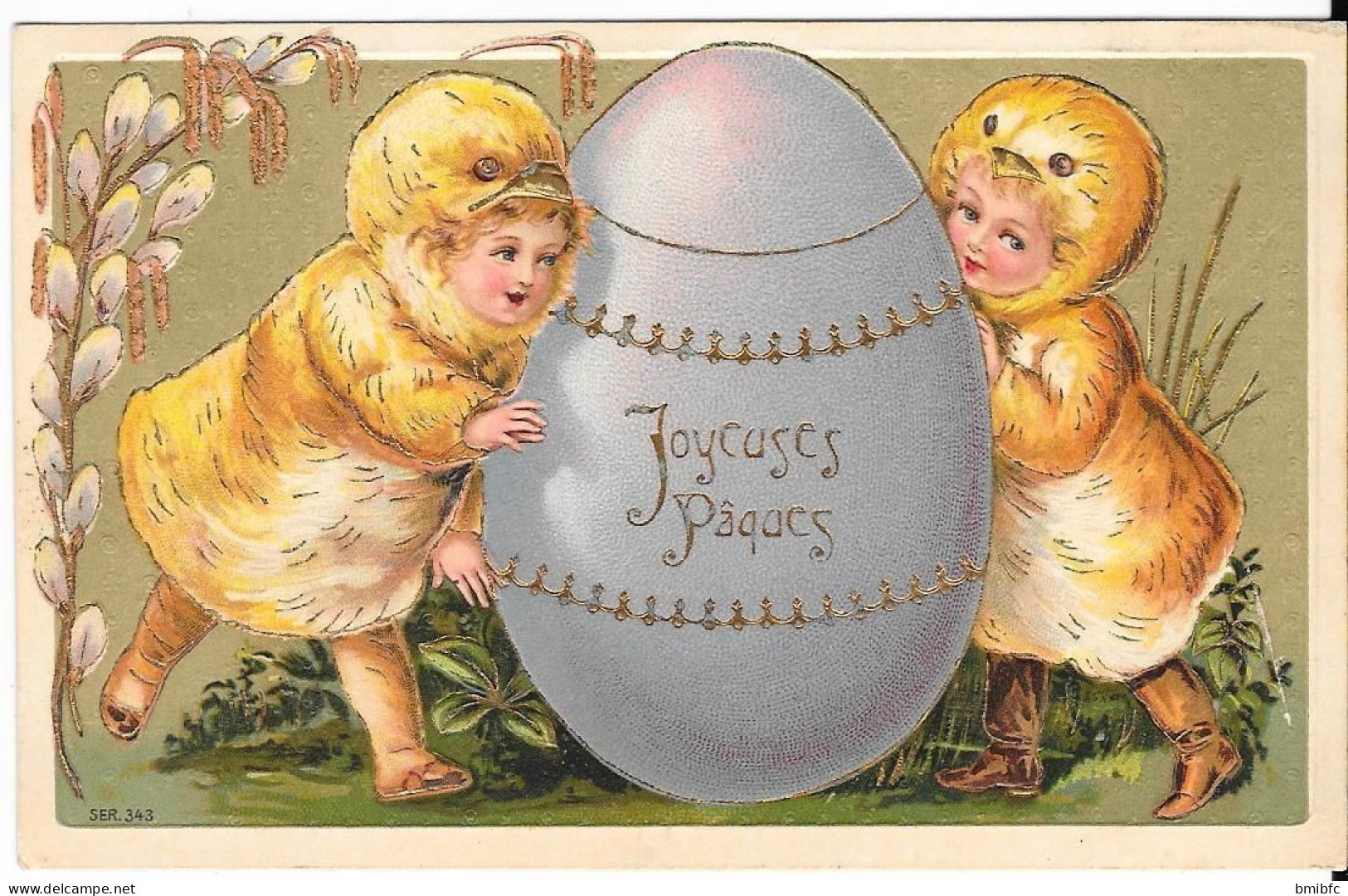 Belle Cpa Gaufrée  Joyeuses Pâques - Ostern