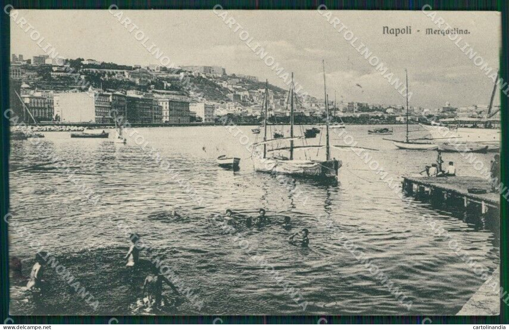 Napoli Mergellina Barche Cartolina XB0037 - Napoli