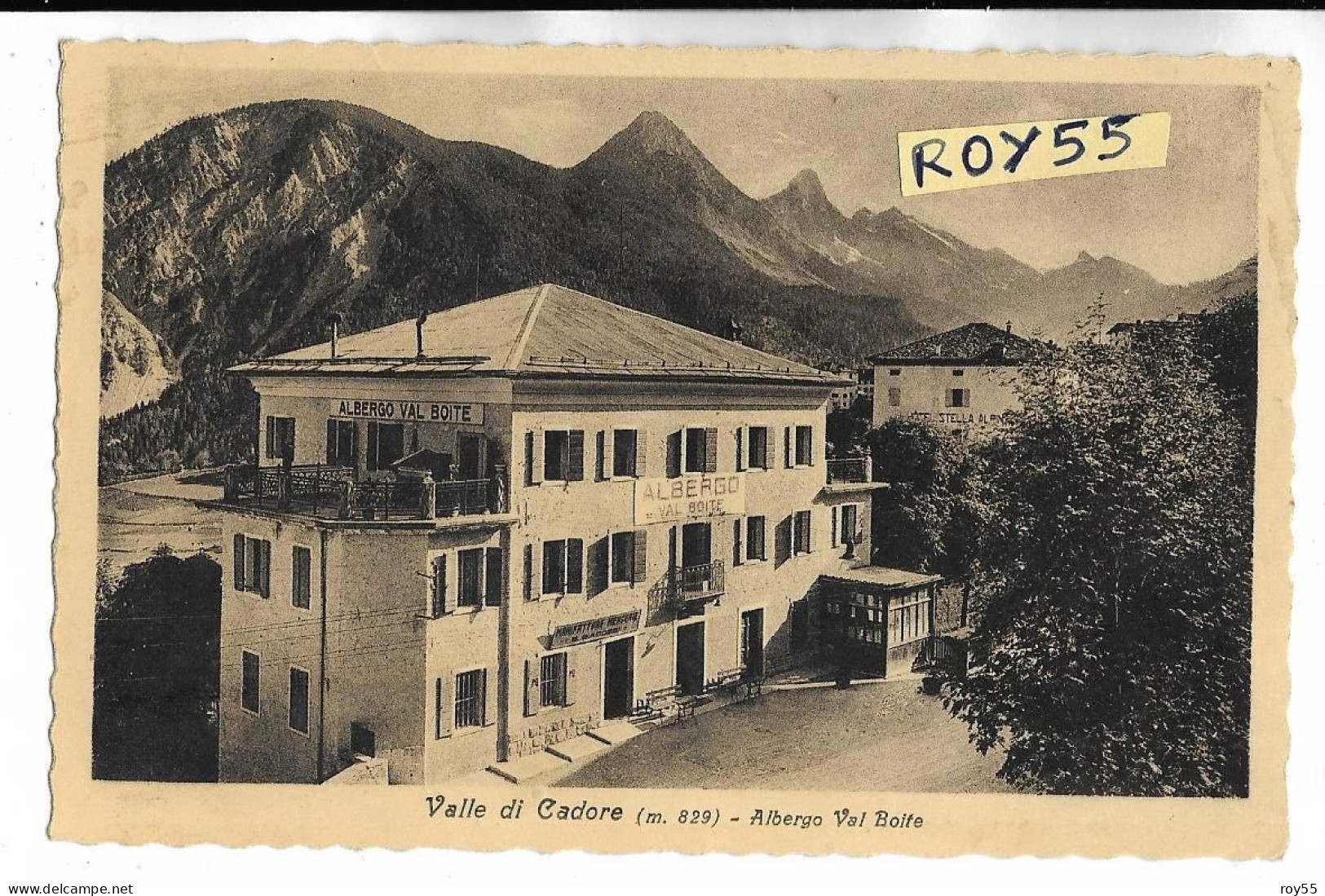 Veneto Belluno Valle Di Cadore Albergo Hotel Val Boite Cartolina Viaggiata 1948 Con 6 Lire Risorgimento Isolato (retro) - 1946-60: Marcophilie