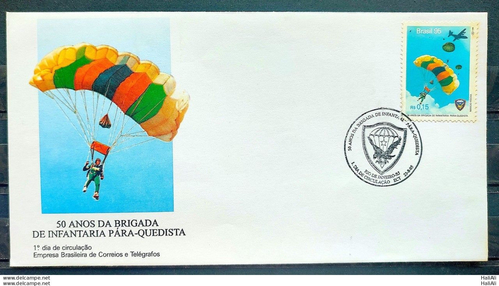 Envelope FDC 652 1995 Infantry Brigade Skydiver Airplane CBC Brasilia - FDC