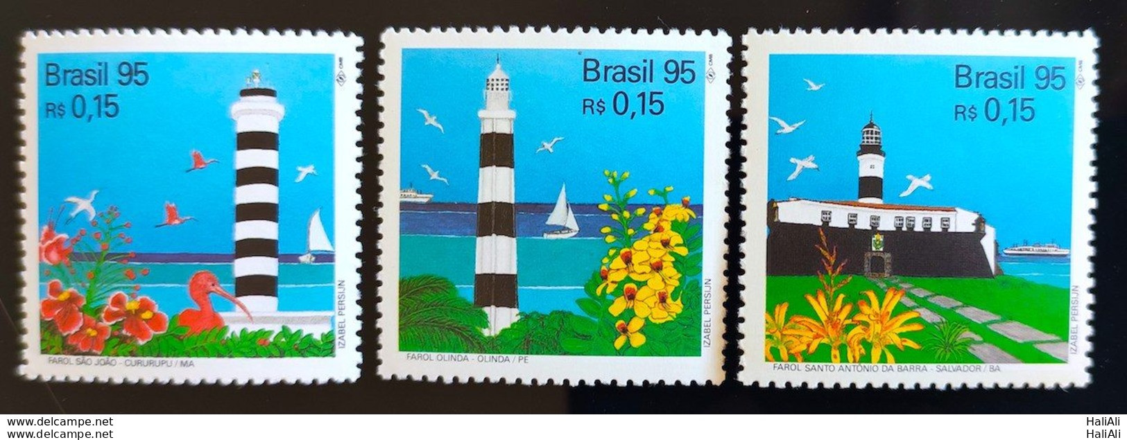 C 1960 Brazil Stamp Brazilian Lighthouses Olinda Curupuru Salvador Navigation Ship Flower Bird 1995 - Ungebraucht
