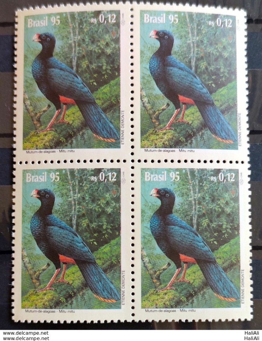 C 1944 Brazil Stamp Fauna Preservation Seal Mutum Bird 1995 Block Of 4 - Ungebraucht