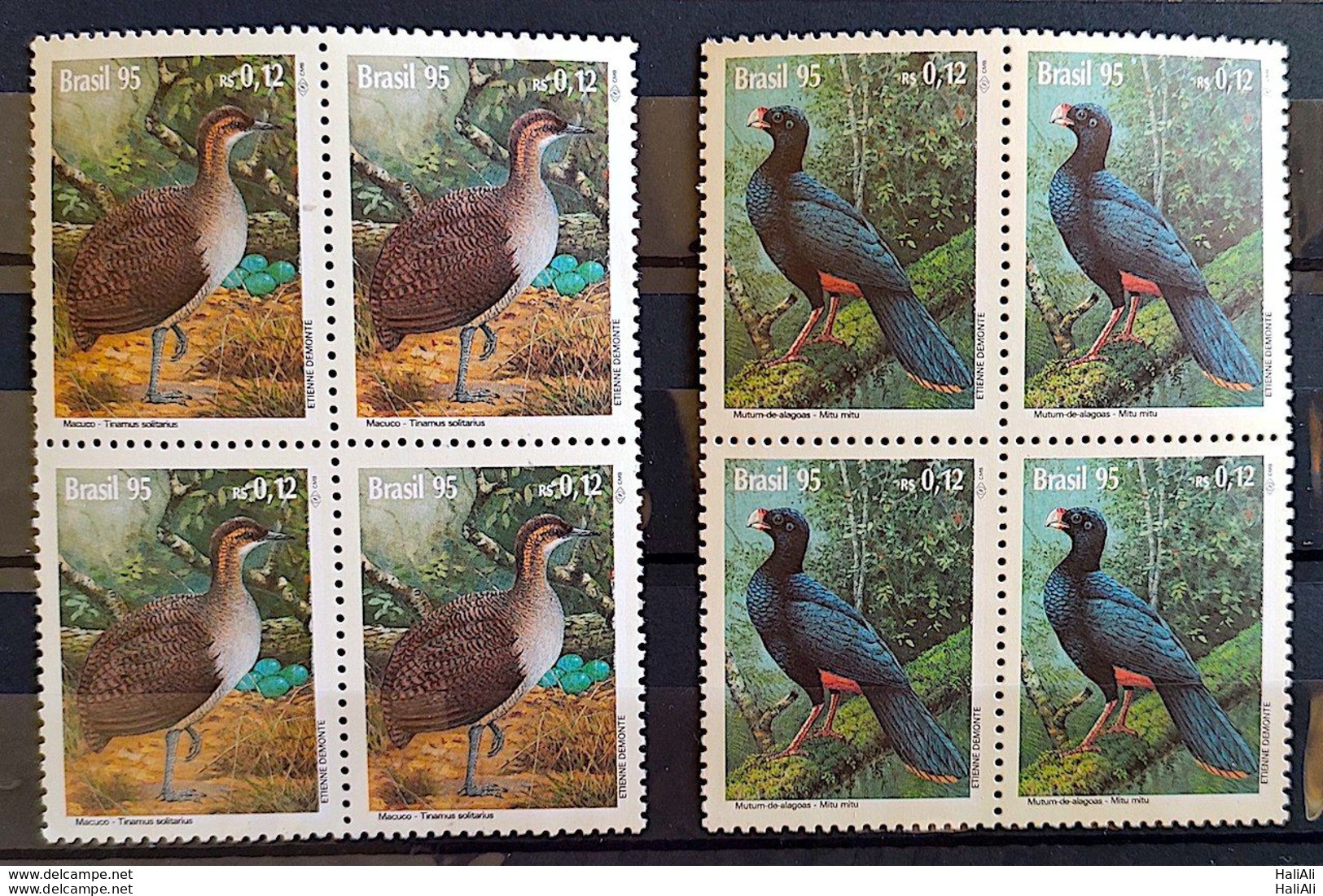 C 1943 Brazil Stamp Fauna Preservation Mutum And Macuco Bird 1995 Block Of 4 - Ungebraucht