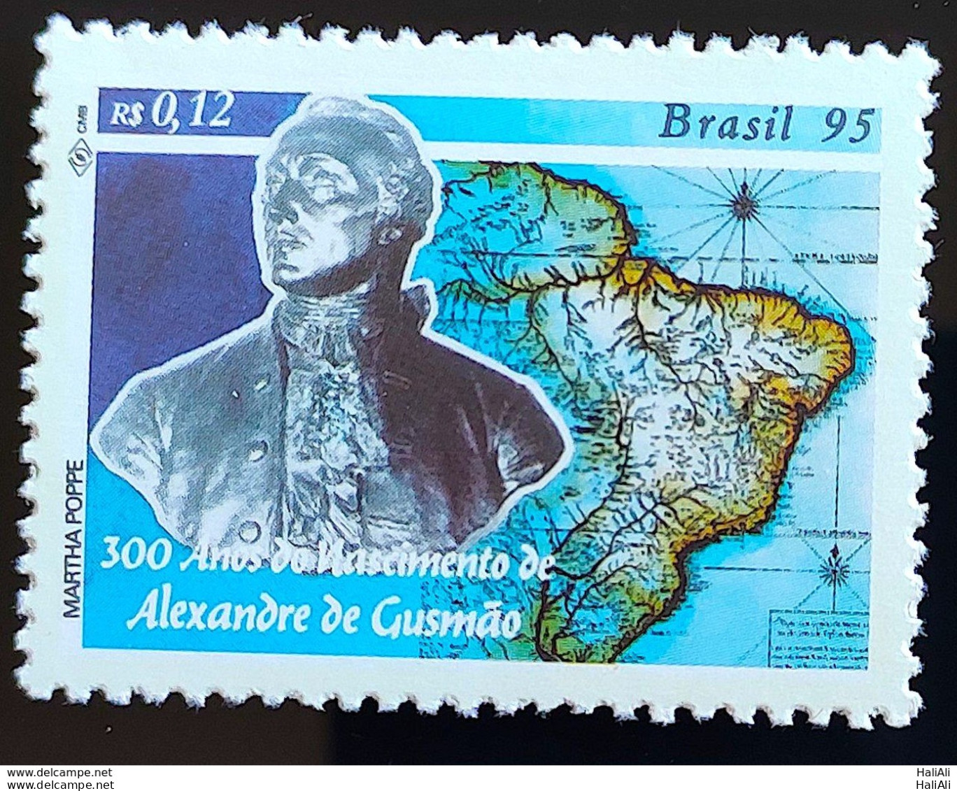 C 1938 Brazil Stamp Alexandre De Gusmão Map Diplomat 1995 - Ungebraucht