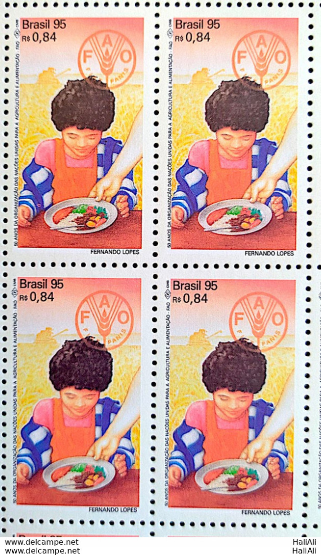 C 1937 Brazil Stamp UN Food And Agriculture Child 1995 Block Of 4 - Ungebraucht