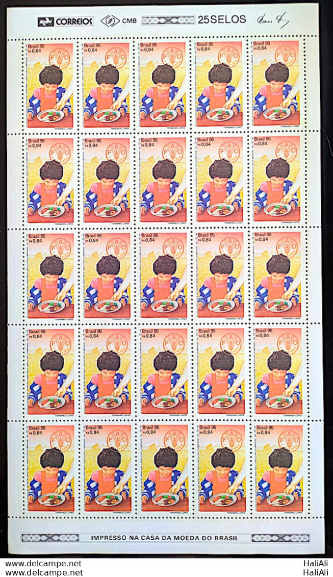 C 1937 Brazil Stamp UN Feeding And Agriculture Child 1995 Sheet - Ungebraucht