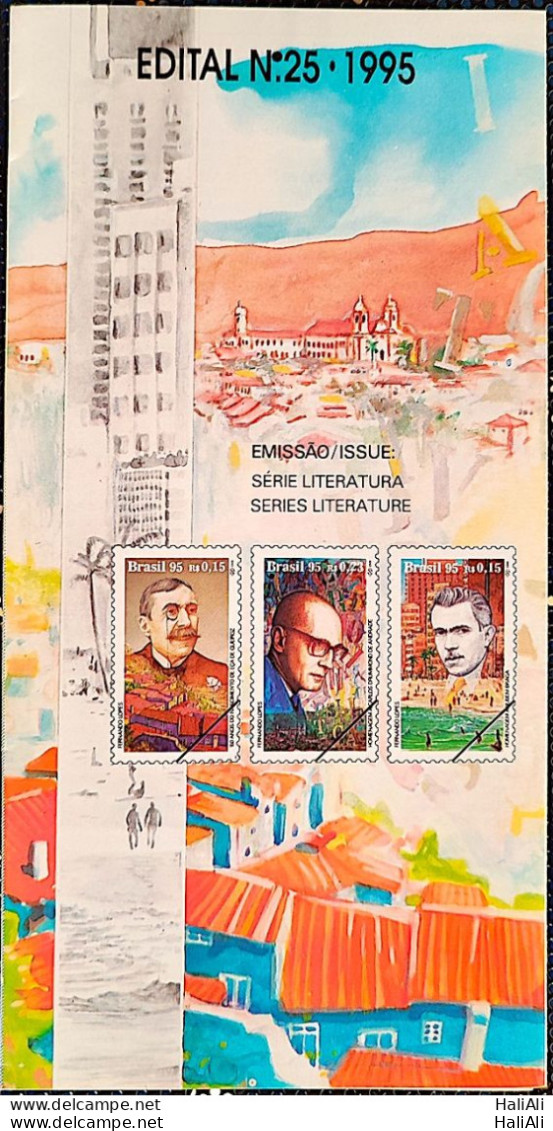 Brochure Brazil Edital 1995 25 Literature Carlos Drummond De Andrade Without Stamp - Briefe U. Dokumente