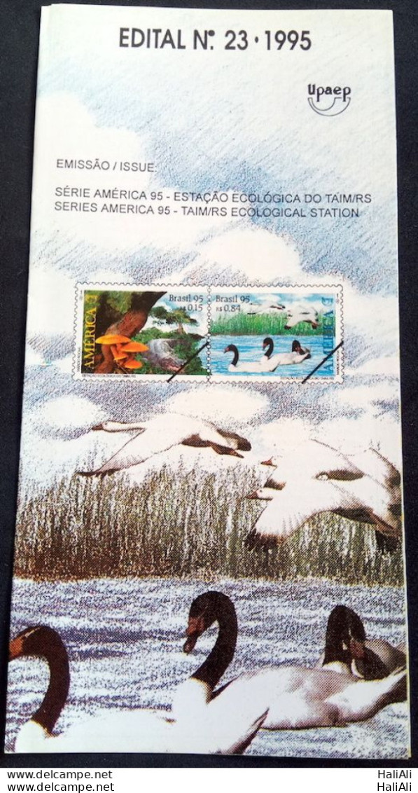 Brochure Brazil Edital 1995 23 Estação Taim Ave Without Stamp - Storia Postale