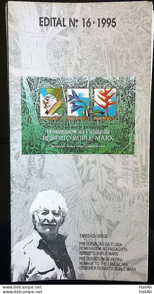 Brochure Brazil Edital 1995 16  Roberto Burle Marx Flora Without Stamp - Briefe U. Dokumente