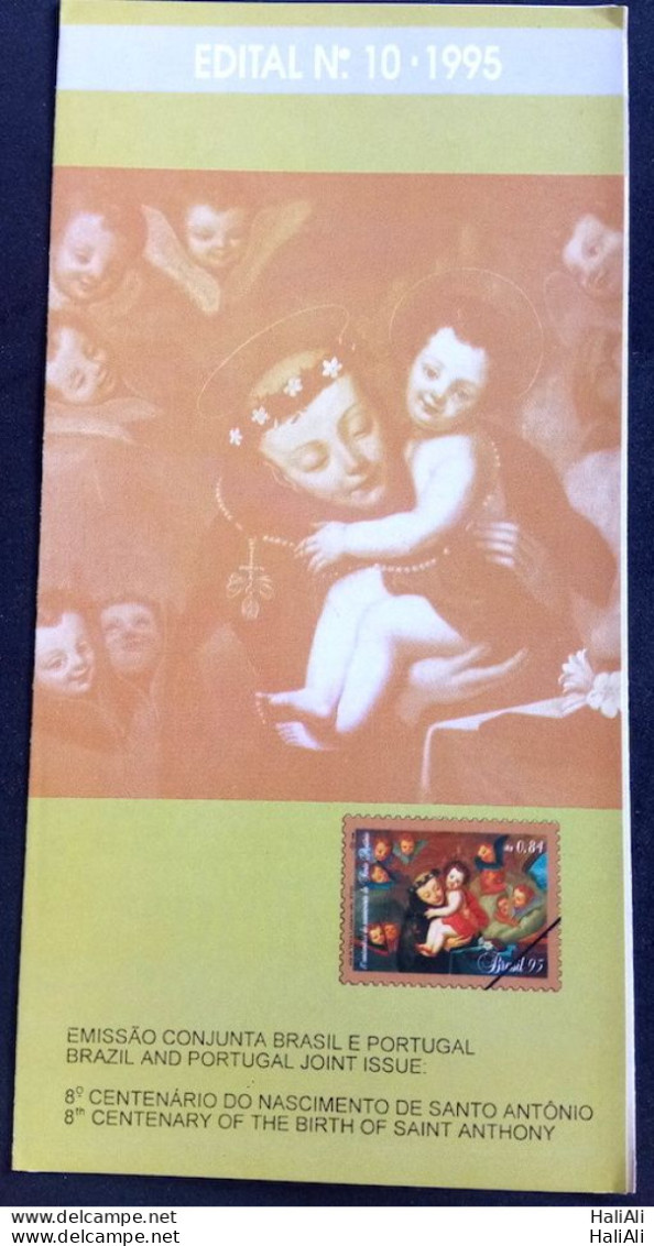 Brochure Brazil Edital 1995 10 Portugal Santo Antônio Art Religion Without Stamp - Cartas & Documentos