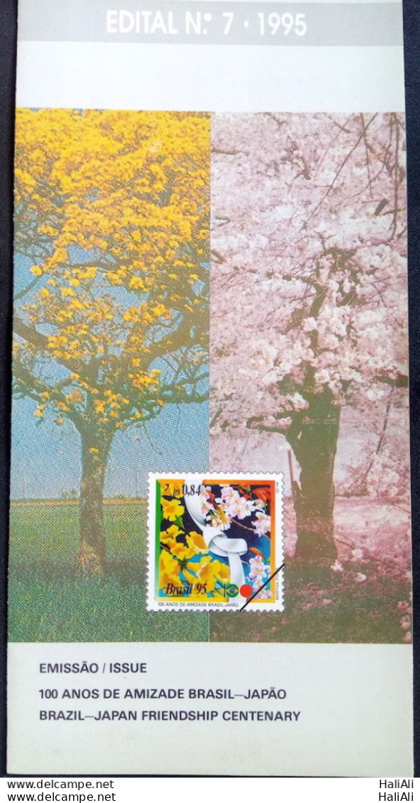 Brochure Brazil Edital 1995 07 Friendship Brazil Japan Flora Without Stamp - Storia Postale