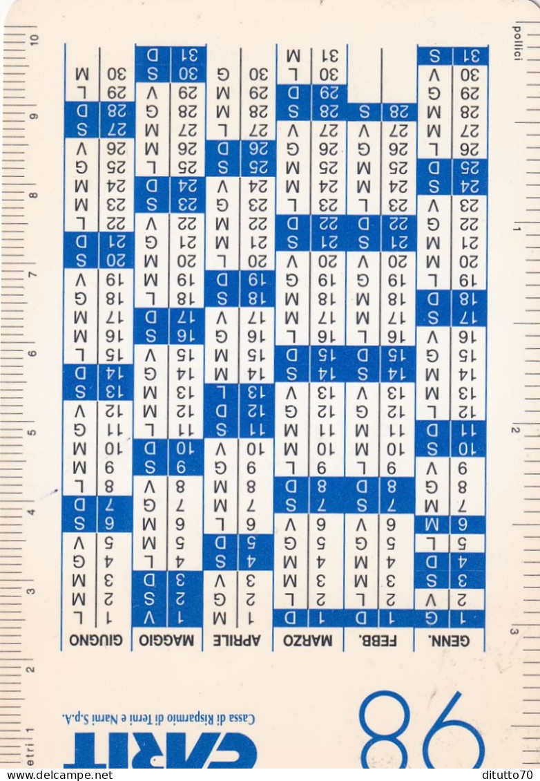 Calendarietto - CARIT - Cassa Di Risparmio Di Terni E Narni - Anno 1998 - Formato Piccolo : 1991-00