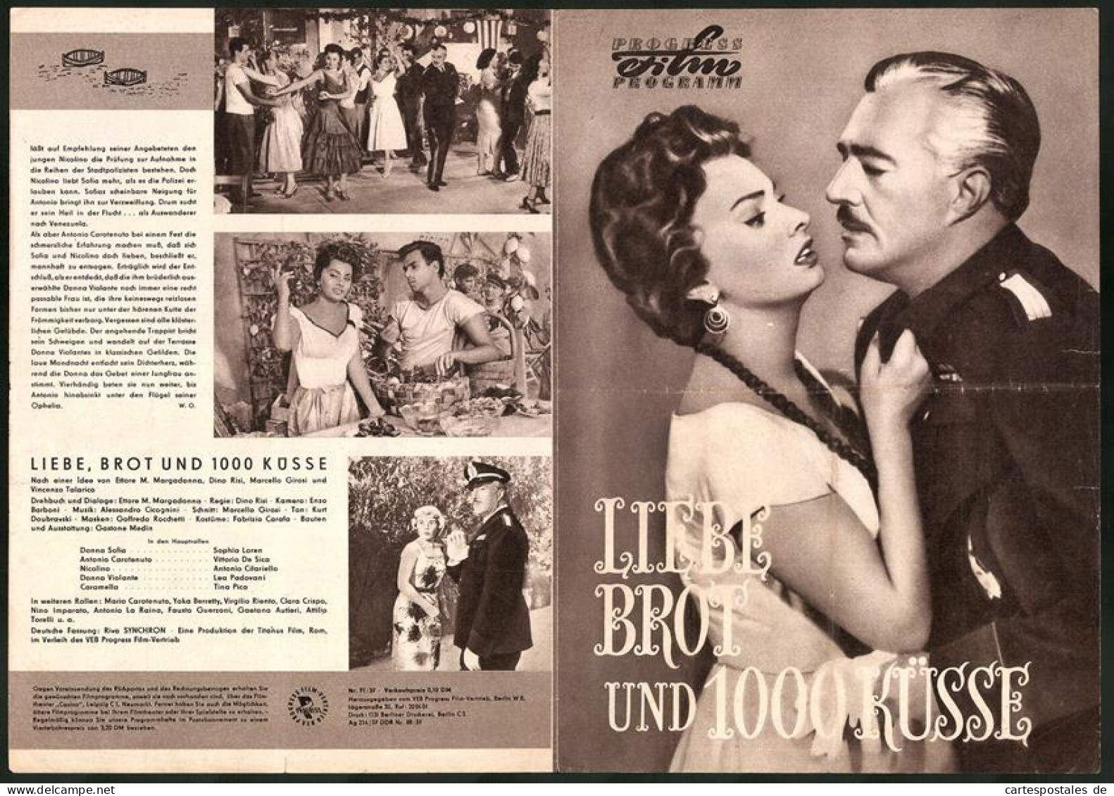 Filmprogramm PFP Nr. 71 /57, Liebe Brot Und 1000 Küsse, Sophia Loren, Vittorio De Sica, Regie: Dino Risi  - Magazines