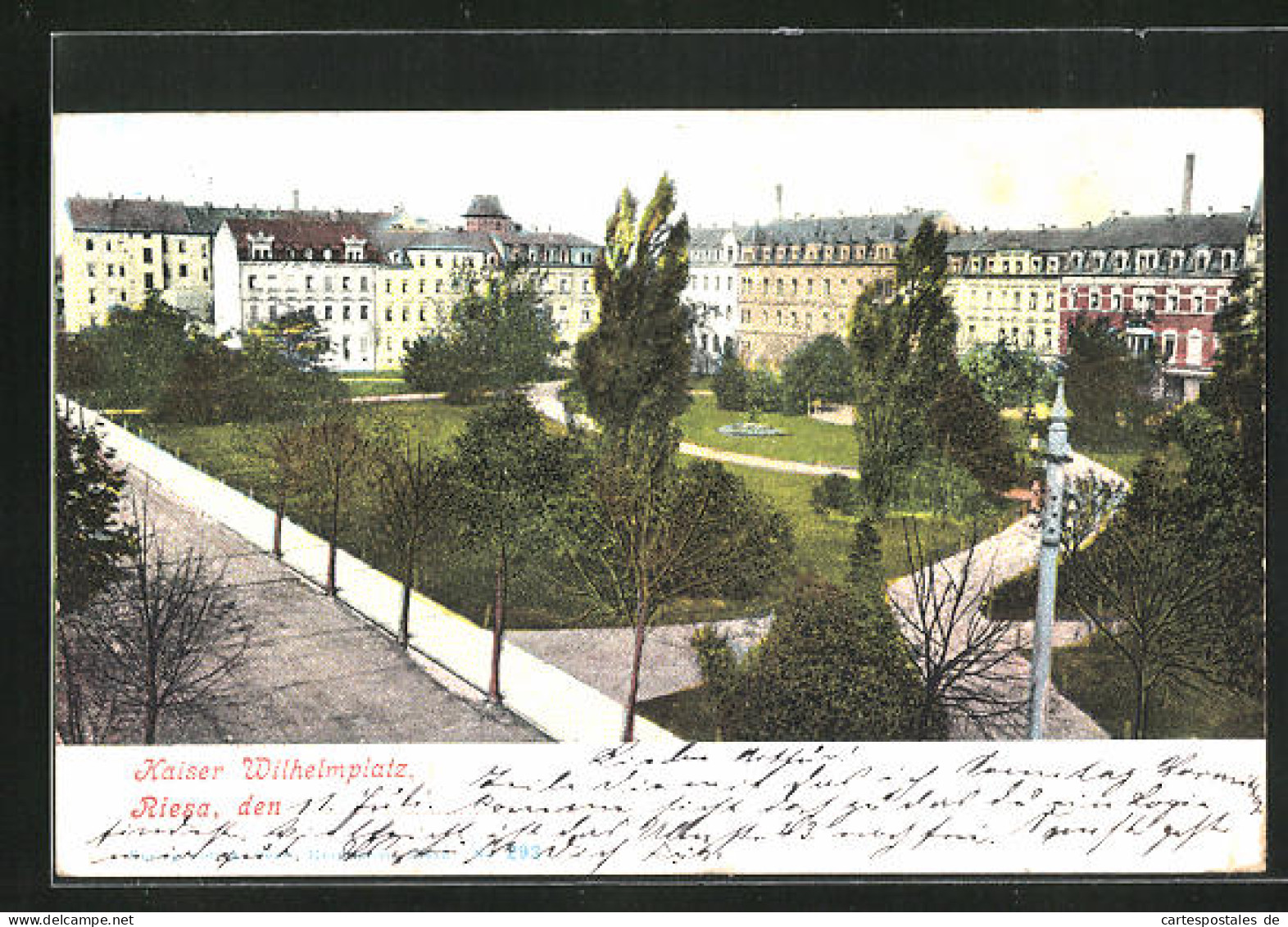 AK Riesa, Kaiser Wilhelmplatz  - Riesa