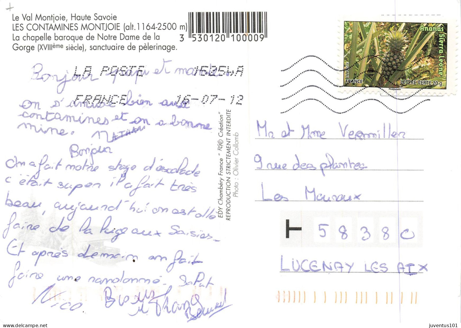 CPSM Les Contamines Montjoie-Notre Dame De La Gorge-Beau Timbre        L2864 - Les Contamines-Montjoie